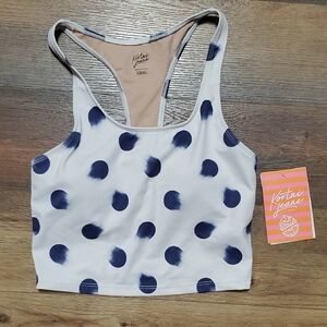 Kortni Jeane Blue and White Swim Top